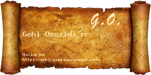 Gehl Osszián névjegykártya
